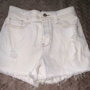 White High Rise Shorts